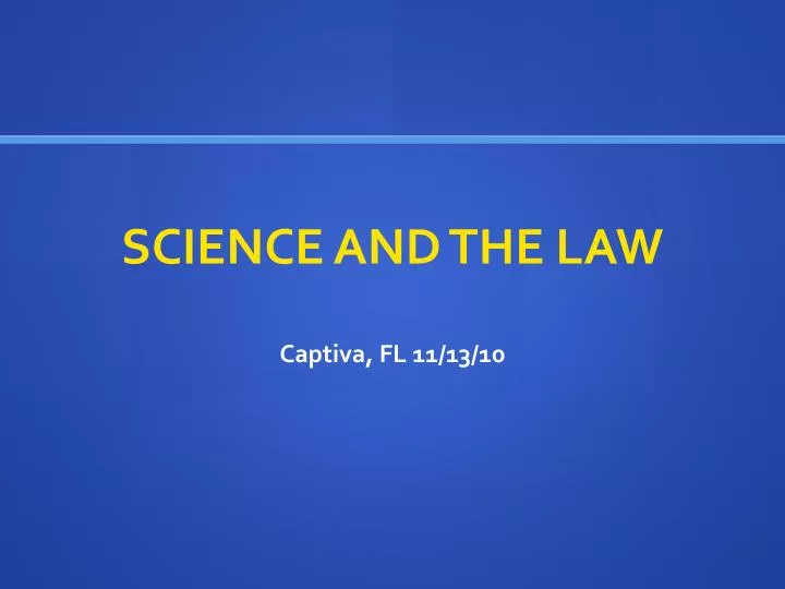science and the law