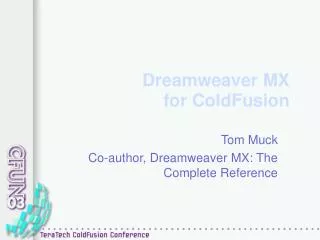 Dreamweaver MX for ColdFusion