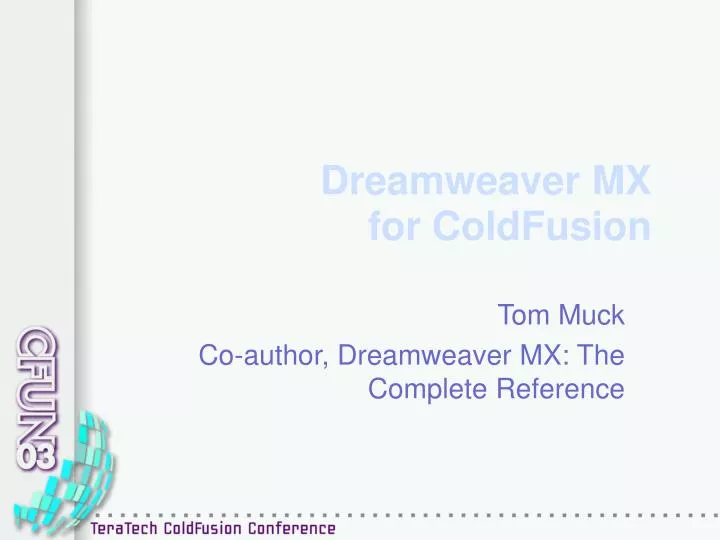 dreamweaver mx for coldfusion