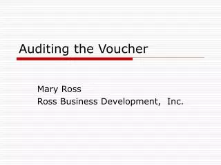 Auditing the Voucher