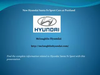 New Hyundai Santa Fe Sport Cars at Portland