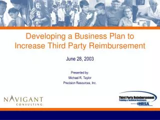 Developing a Business Plan to Increase Third Party Reimbursement