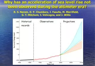 Why has an acceleration of sea level rise not been observed during the altimeter era?