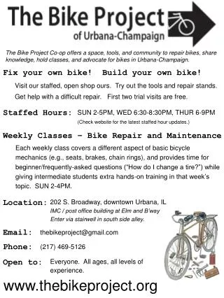 Fix your own bike! Build your own bike!
