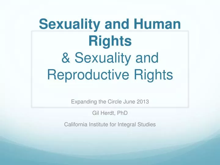 sexuality and human rights sexuality and reproductive rights