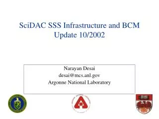 SciDAC SSS Infrastructure and BCM Update 10/2002