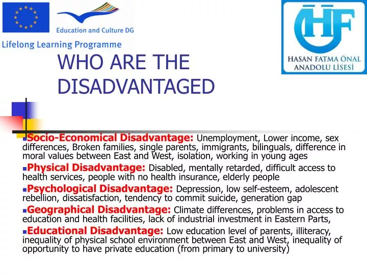 who are the disadvantaged