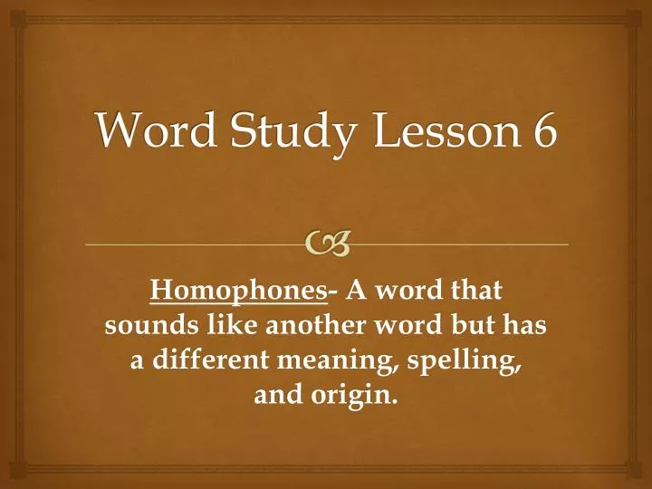 word study lesson 6