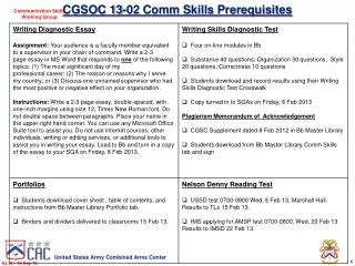 CGSOC 13-02 Comm Skills Prerequisites