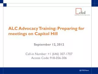 ALC Advocacy Training: Preparing for meetings on Capitol Hill