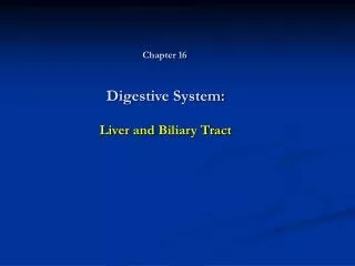 Digestive System: Liver and Biliary Tract