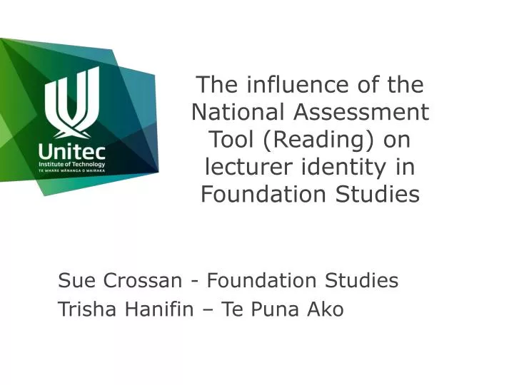 the influence of the national assessment tool reading on lecturer identity in foundation studies
