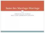 Same Sex Marriage-Marriage