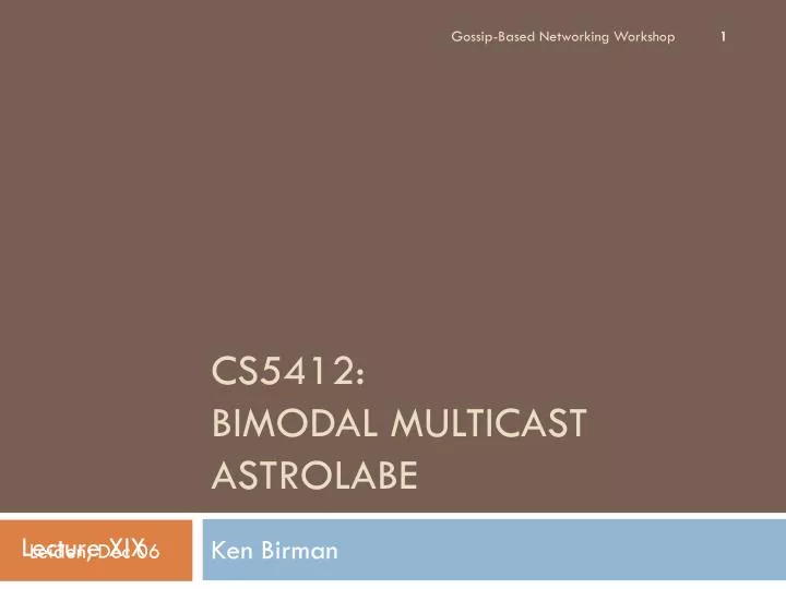 cs5412 bimodal multicast astrolabe