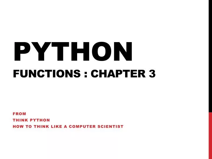 python functions chapter 3
