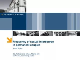 Frequency of sexual intercourse in permanent couples Sergio Rinaldi