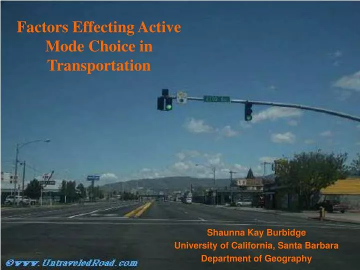 factors effecting active mode choice in transportation