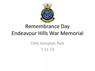 Remembrance Day Endeavour Hills War Memorial