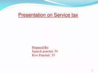 Presentation on Service tax