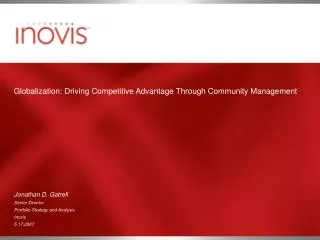 Globalization: Driving Competitive Advantage Through Community Management
