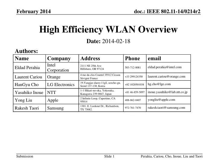 high efficiency wlan overview
