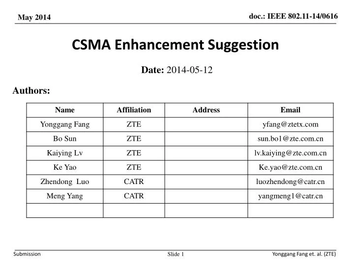csma enhancement suggestion