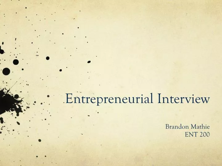 entrepreneurial interview