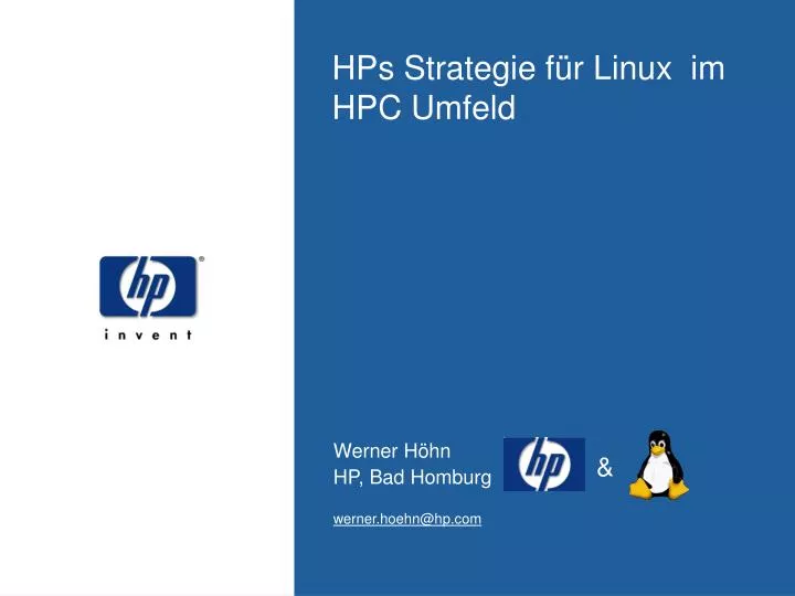 hps strategie f r linux im hpc umfeld