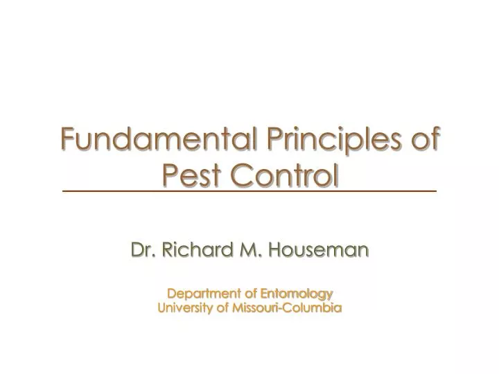 fundamental principles of pest control