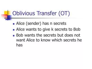 Oblivious Transfer (OT)