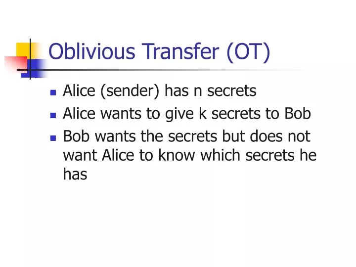 oblivious transfer ot