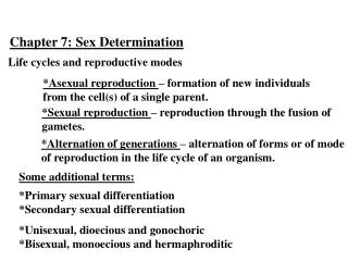 Chapter 7: Sex Determination