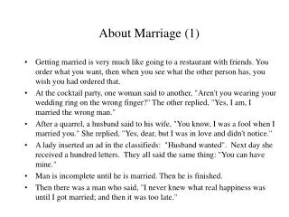about marriage 1