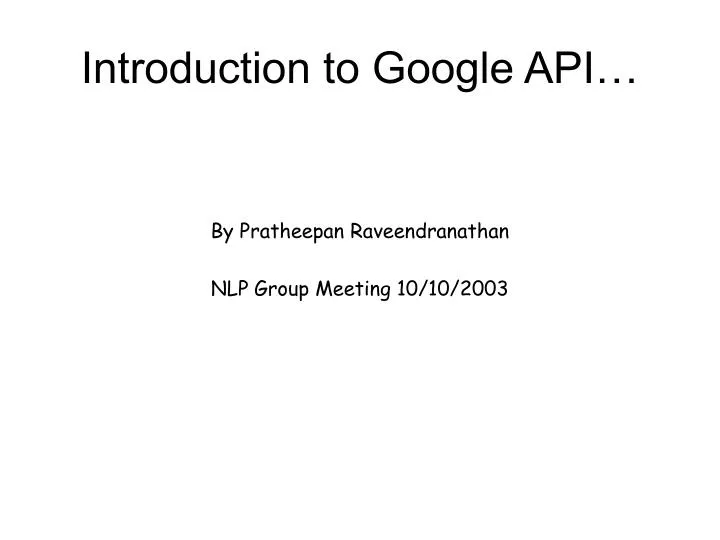introduction to google api