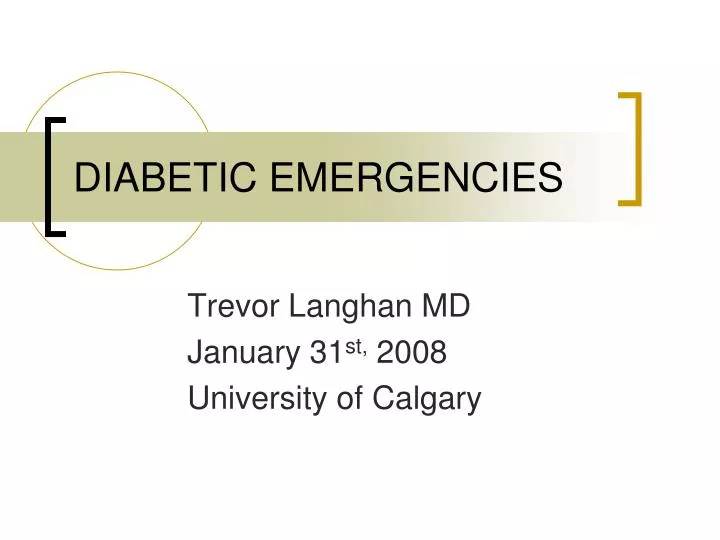 diabetic emergencies