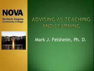 Advising as teaching and learning