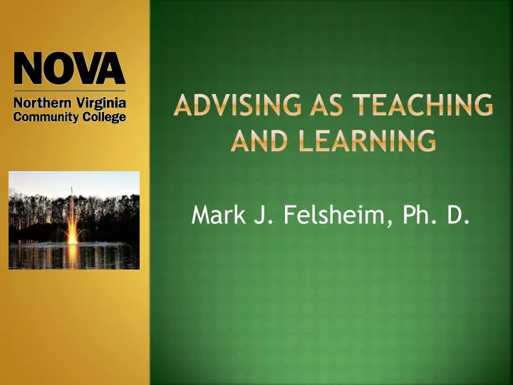 advising as teaching and learning