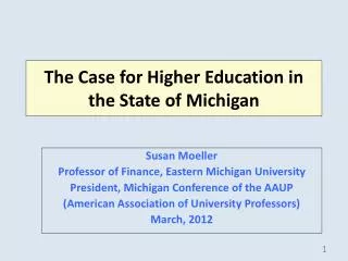 The Case for Higher Education in the State of Michigan