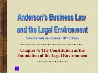Chapter 4: The Constitution as the Foundation of the Legal Environment