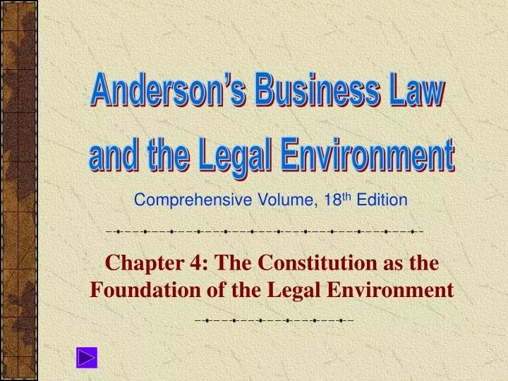 chapter 4 the constitution as the foundation of the legal environment