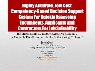 HR Innovations Catalogue Executive Summary