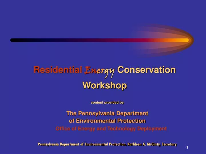 residential en er gy conservation workshop
