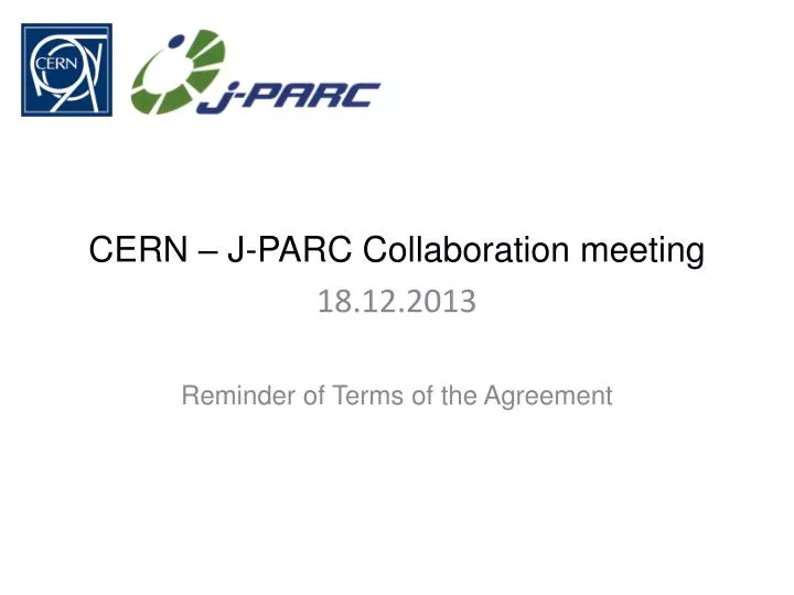 cern j parc collaboration meeting