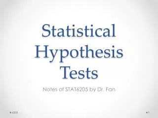 Statistical Hypothesis Tests