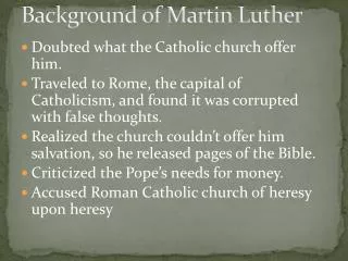 Background of Martin Luther