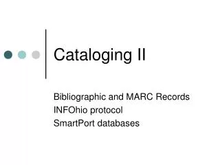 Cataloging II
