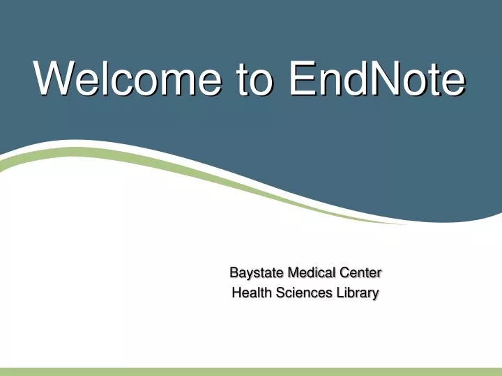 welcome to endnote