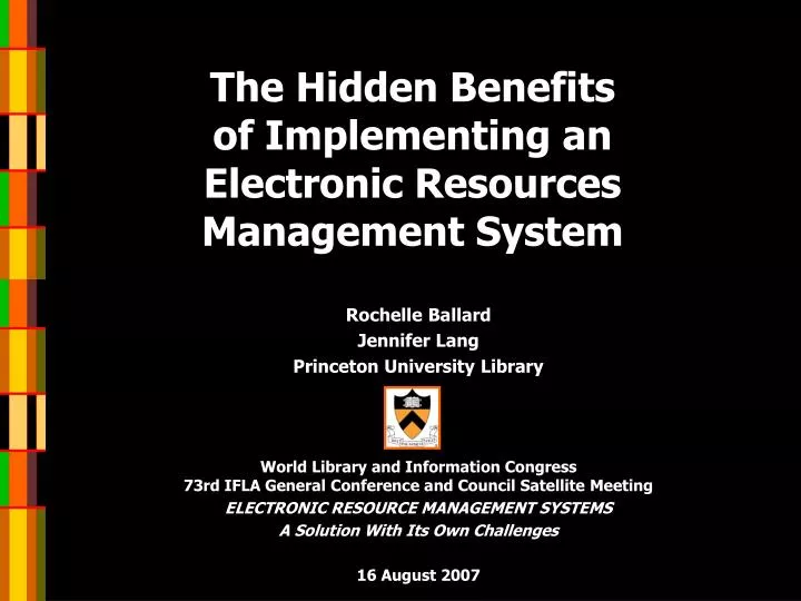 the hidden benefits of implementing an electronic resources management system