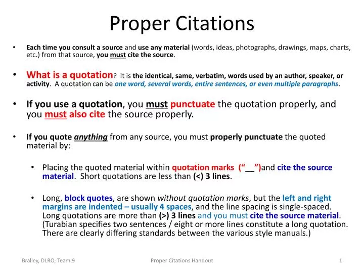 proper citations