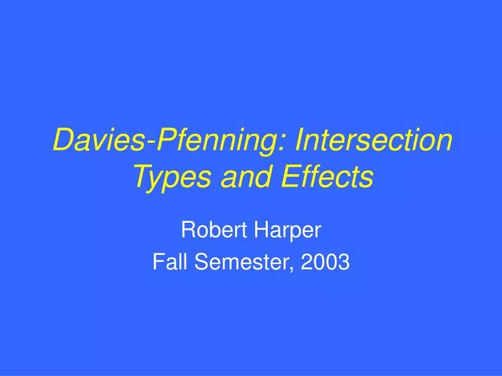 davies pfenning intersection types and effects